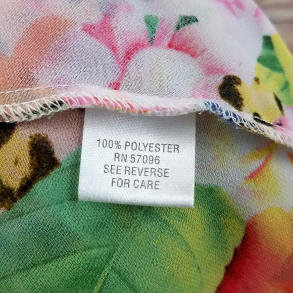 Animal Print Floral Chiffon Blouse M Flutter - Picture 8 of 8